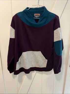 Sporting Goods Women’s Crewneck Sweater in Plum with Teal and Gray Accents